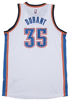 2014-2015 Kevin Durant Game Used Oklahoma City Thunder White Jersey Worn On 12/16/14 Vs. Sacramento (NBA/Meigray)